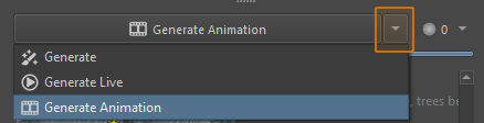 Animation dropdown in the custom Graph workspace