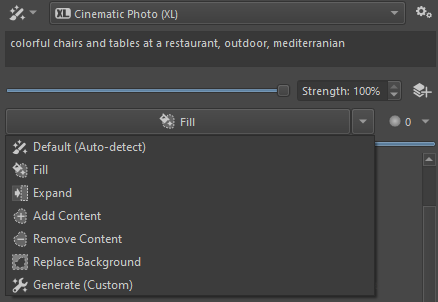 Fill drop-down menu