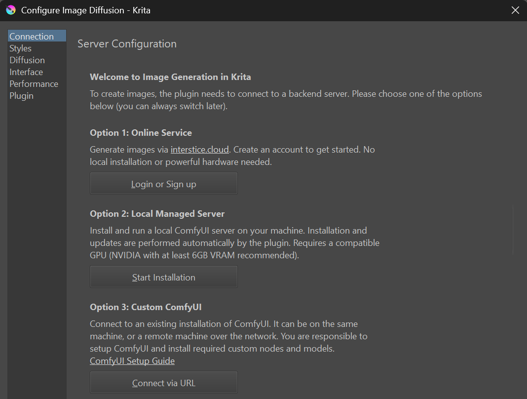 Server options