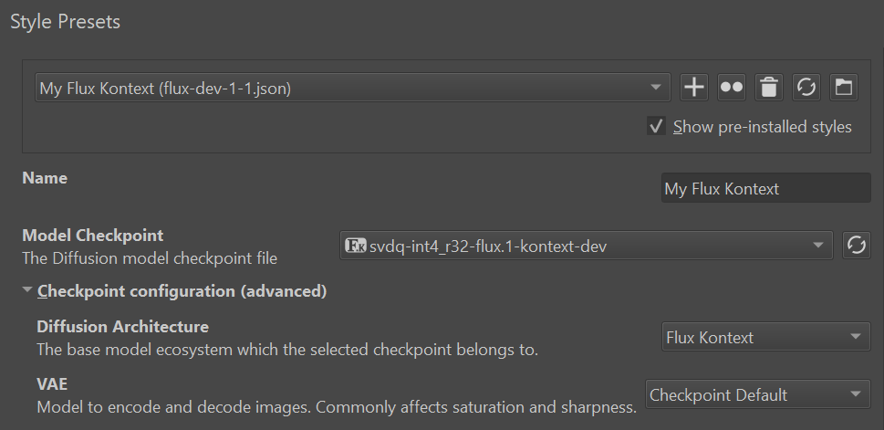 Select Edit Style
